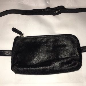 Leather and calf hair 100% Genuine Leather bag Fanny pack Card Calf Hair